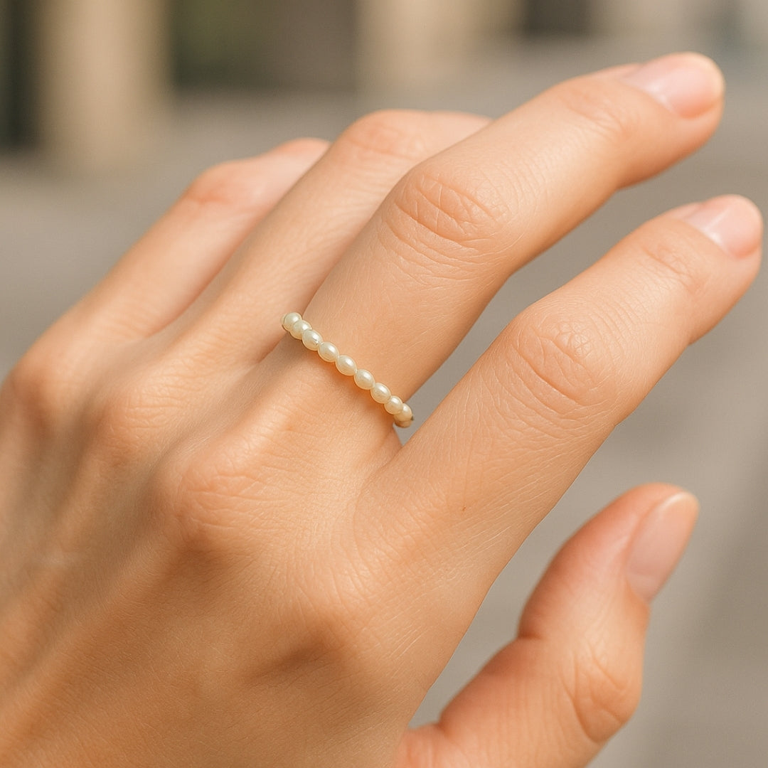 ANILLO VALENTINA ROCHE ARO DE PERLAS BLANCAS