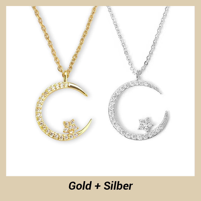 Collar brillante con luna y estrellas🌙