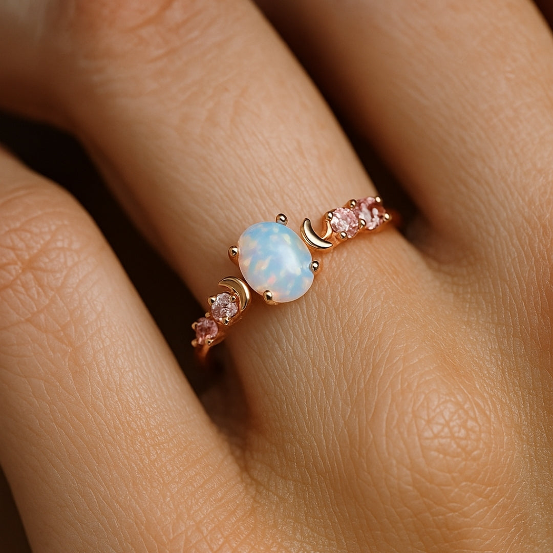 ANILLO VALENTINA ROCHE OPAL DREAM CON CIRCONITAS ROSA