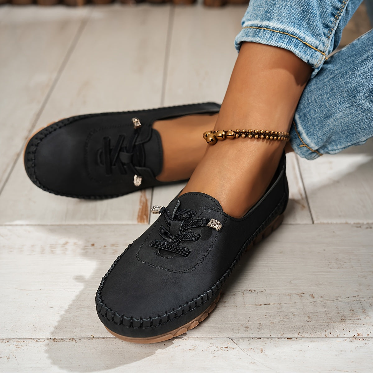 MOCASINES CASUALES DE ANTELINA CON CORDONES Y SUELA FLEXIBLE