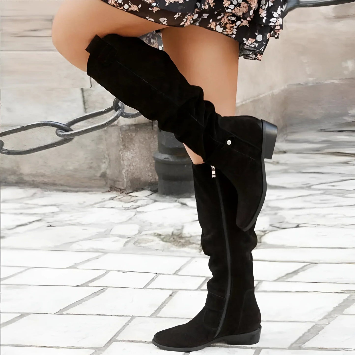BOTAS ALTAS DE ANTE PARA MUJER