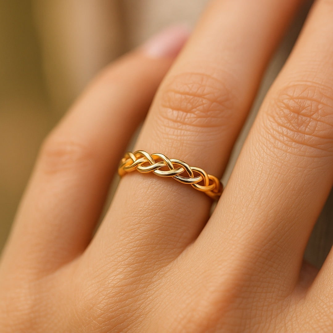 ANILLO VALENTINA ROCHE DORADO TIPO CADENA