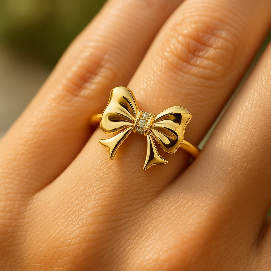 ANILLO VALENTINA ROCHE LAZO DORADO CON CIRCONITA