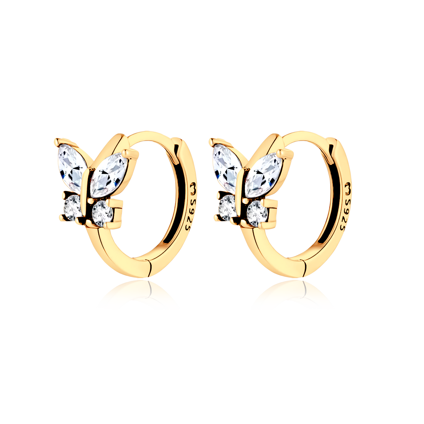 PENDIENTES VALENTINA ROCHE ARO PLATEADO CON CIRCONITAS