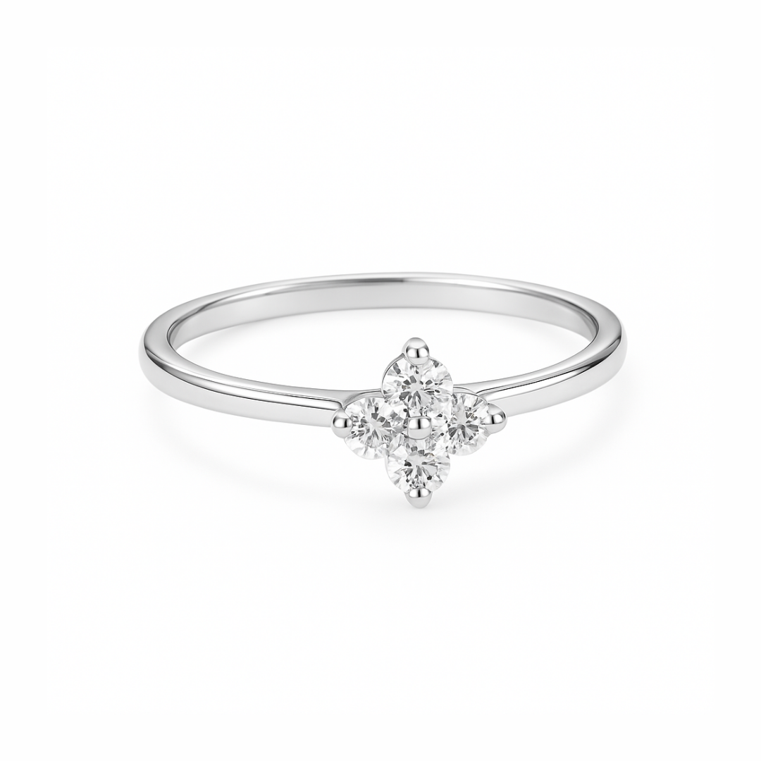 ANILLO VALENTINA ROCHE FLOR DORADA CON CIRCONITAS