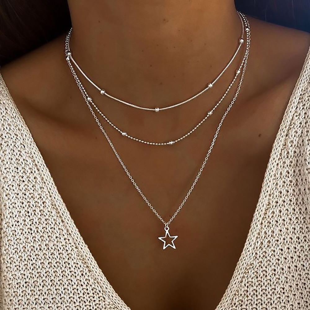 Collar vintage con estrella de plata