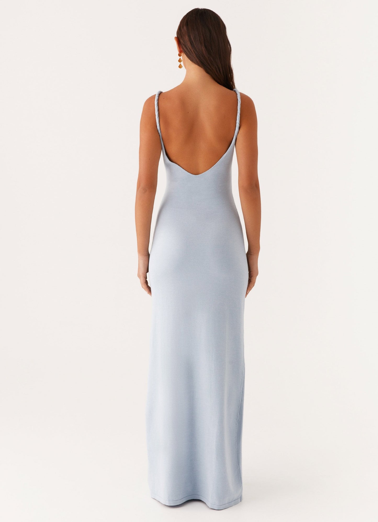 VESTIDO LARGO SATINADO DE ESPALDA ABIERTA