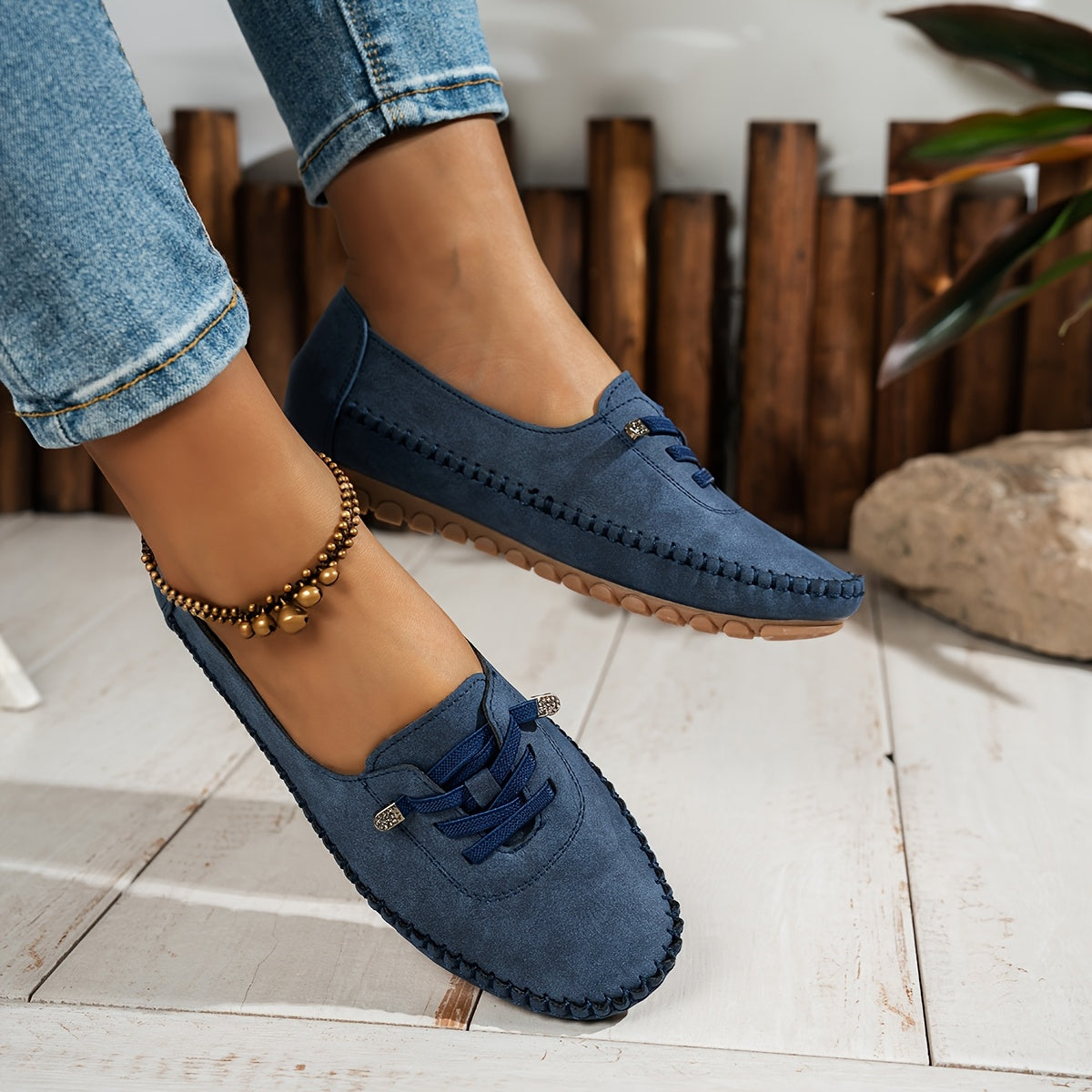 MOCASINES CASUALES DE ANTELINA CON CORDONES Y SUELA FLEXIBLE