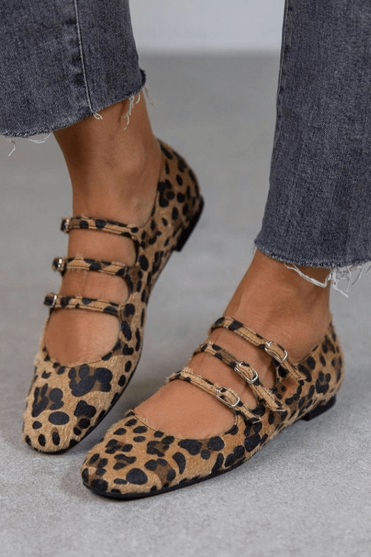 BAILARINAS TRIPLE STRAP ANIMAL CHIC