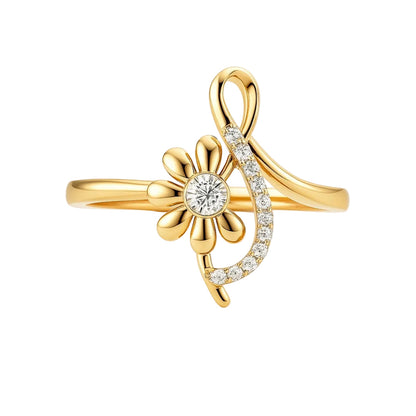 ANILLO VALENTINA ROCHE FLOR CON LAZO Y CIRCONITAS