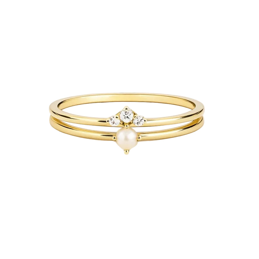 ANILLO VALENTINA ROCHE DOBLE ARO CON CIRCONITA CENTRAL