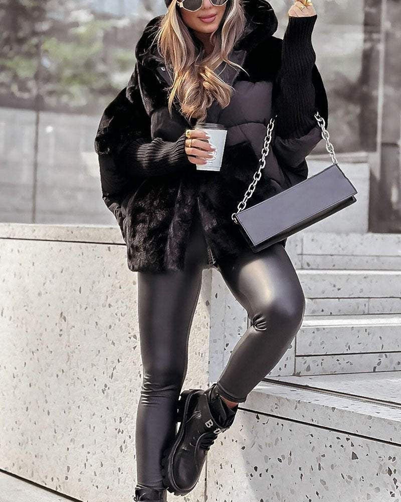 CHAQUETA ACOLCHADA EFECTO BORREGUITO