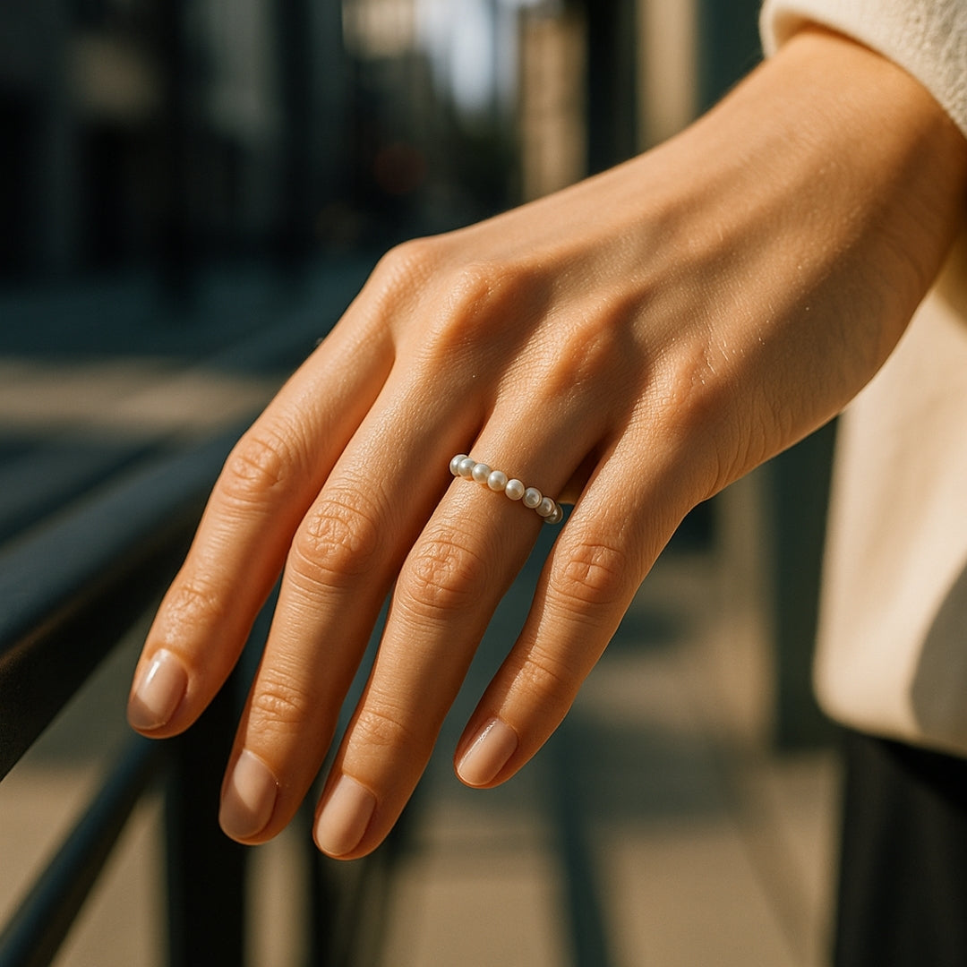 ANILLO VALENTINA ROCHE PERLAS CONTINUAS ELÁSTICO