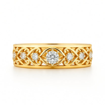 ANILLO VALENTINA ROCHE ENTRELAZADO DORADO CON CIRCONITA CENTRAL