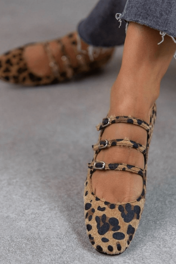 BAILARINAS TRIPLE STRAP ANIMAL CHIC