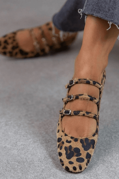 BAILARINAS TRIPLE STRAP ANIMAL CHIC