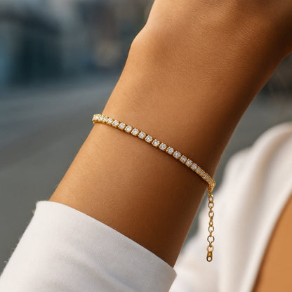 PULSERA VALENTINA ROCHE DORADA TENIS CON CIRCONITAS
