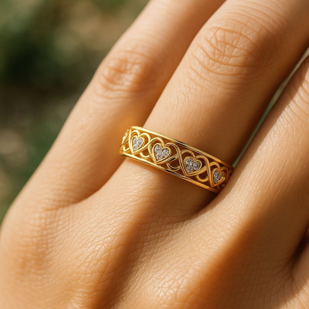 ANILLO VALENTINA ROCHE CORAZONES CON CIRCONITAS