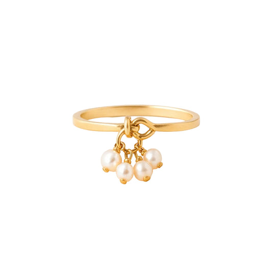 ANILLO VALENTINA ROCHE ARO CON PERLAS COLGANTES