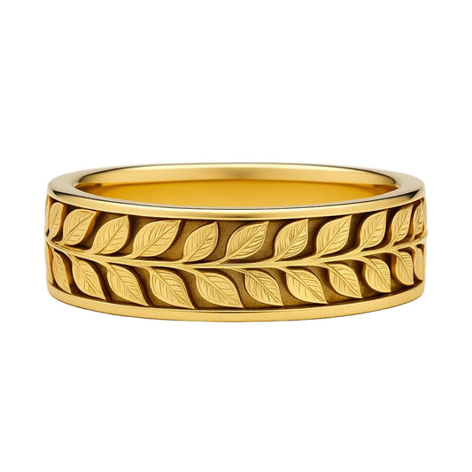 ANILLO VALENTINA ROCHE HOJAS DORADAS