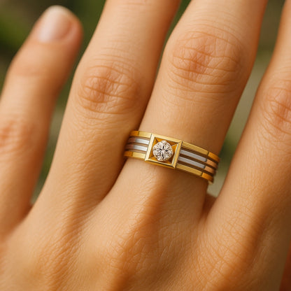 ANILLO VALENTINA ROCHE GEOMÉTRICO CON CIRCONITA