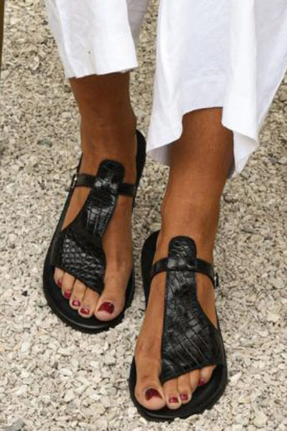 SANDALIAS T-STRAP TEXTURE CHIC