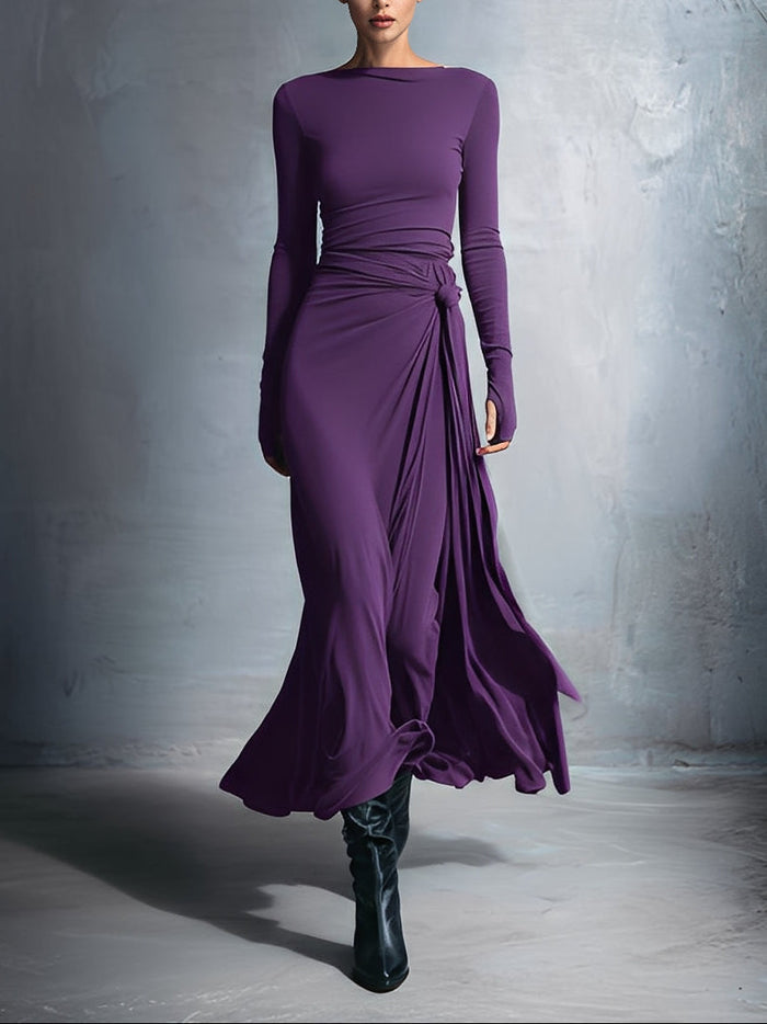 Joeena – Vestido maxi con nudo lateral