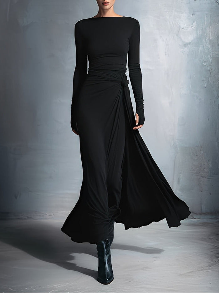 Joeena – Vestido maxi con nudo lateral