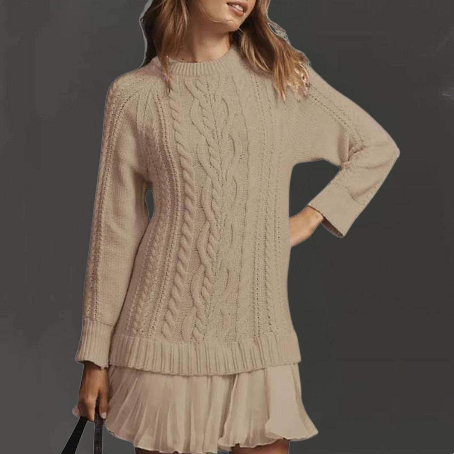 Kalena – Vestido mini de punto con diseño de trenzas