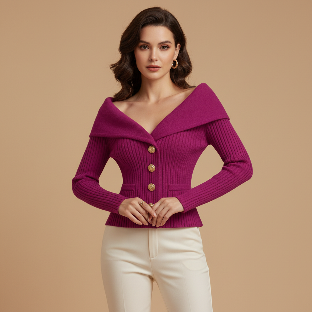Kamilla – Cárdigan de punto elegante con cierre