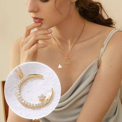 Collar brillante con luna y estrellas🌙