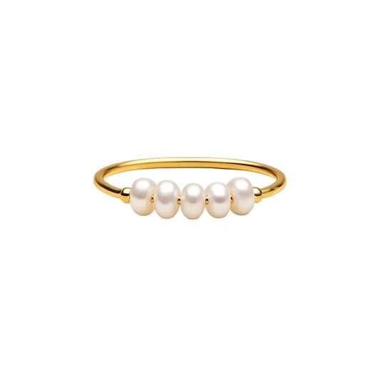 ANILLO VALENTINA ROCHE CINCO PERLAS DORADO