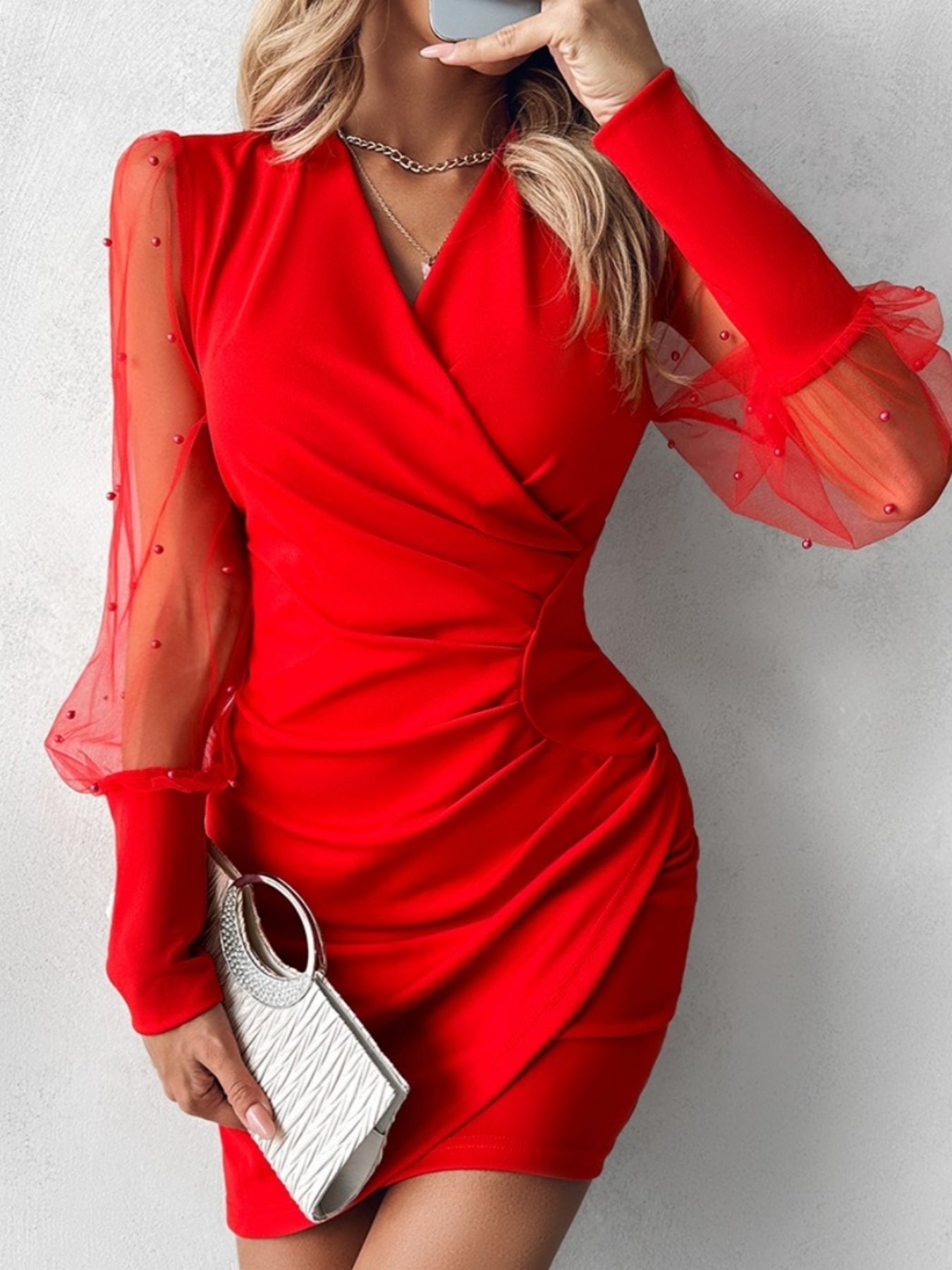 Yamato – Vestido plisado bordado