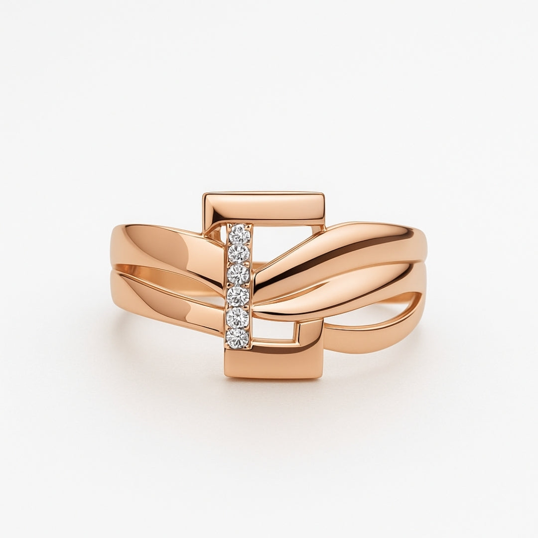 ANILLO VALENTINA ROCHE ENTRELAZADO ROSÉ