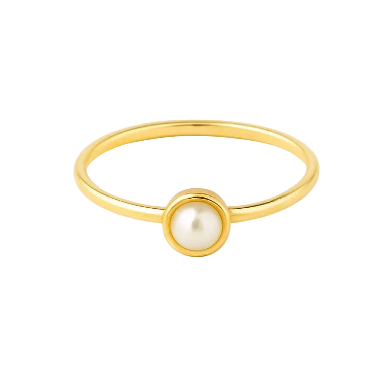 ANILLO VALENTINA ROCHE PERLA CENTRAL DORADO