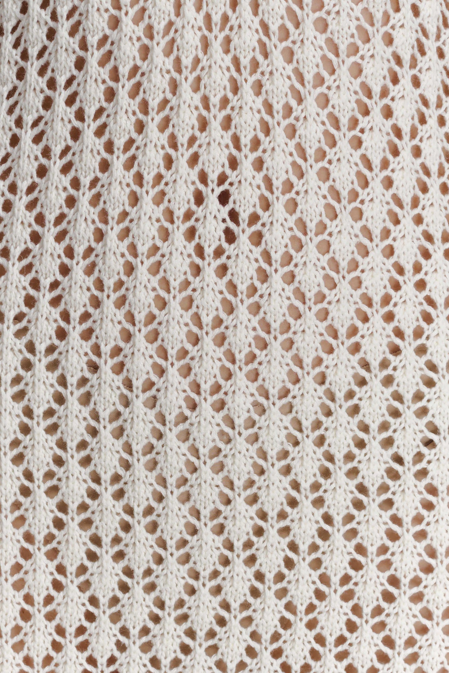 Vestido largo con mangas acampanadas y corte en forma de cola de pez de Kayleigh Crochet - Blanco