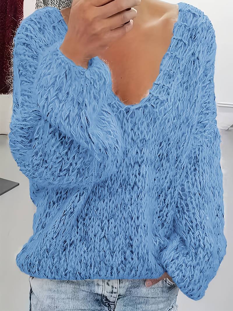 Lital – Suéter suave y elegante con escote en V