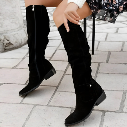 BOTAS ALTAS DE ANTE PARA MUJER