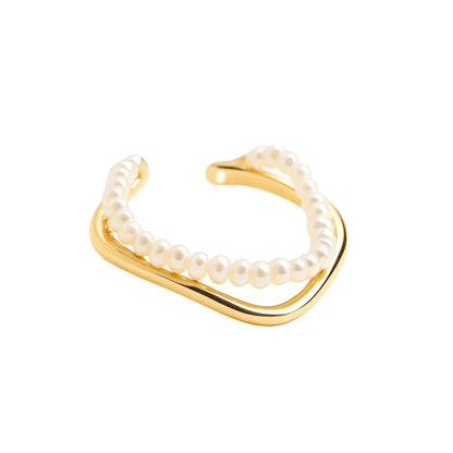 ANILLO VALENTINA ROCHE ARO ABIERTO CON PERLAS