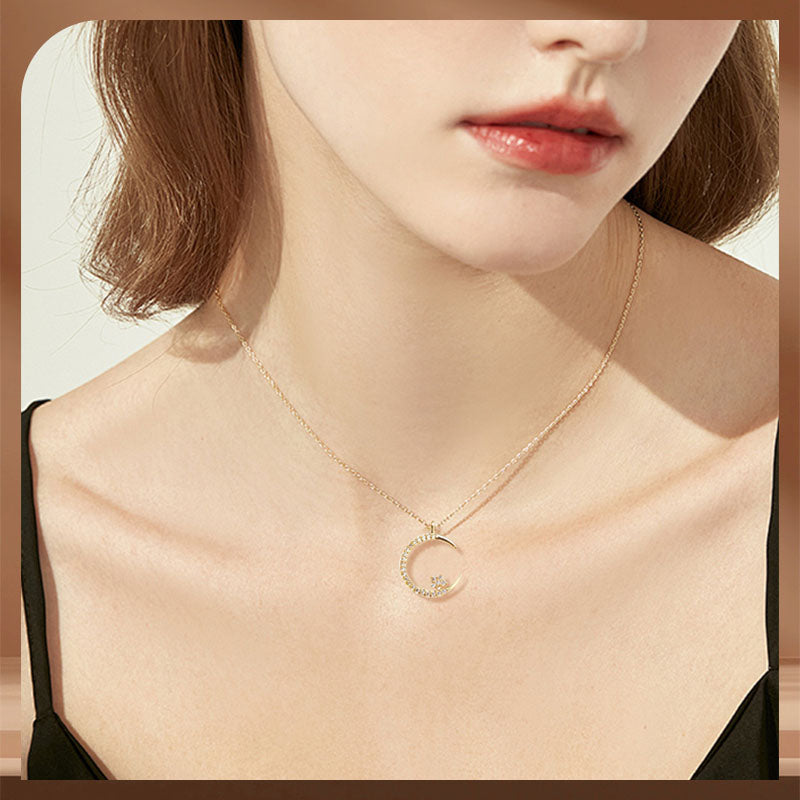 Collar brillante con luna y estrellas🌙