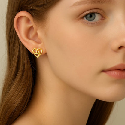 PENDIENTES VALENTINA ROCHE CORAZÓN ENTRELAZADO DORADO