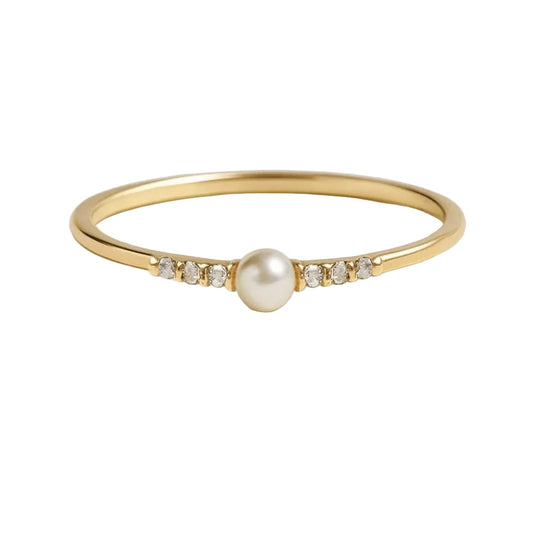 ANILLO VALENTINA ROCHE PERLA CENTRAL CON CIRCONITAS