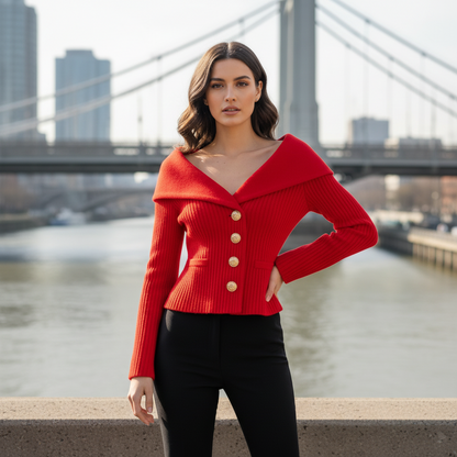 Kamilla – Cárdigan de punto elegante con cierre
