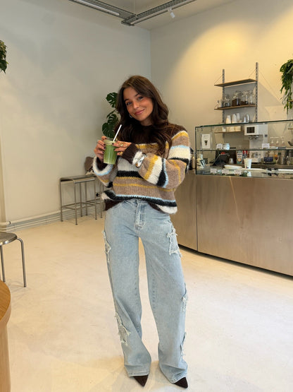 Vaqueros asimétricos en denim claro