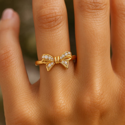 ANILLO VALENTINA ROCHE LAZO DORADO CON CIRCONITAS