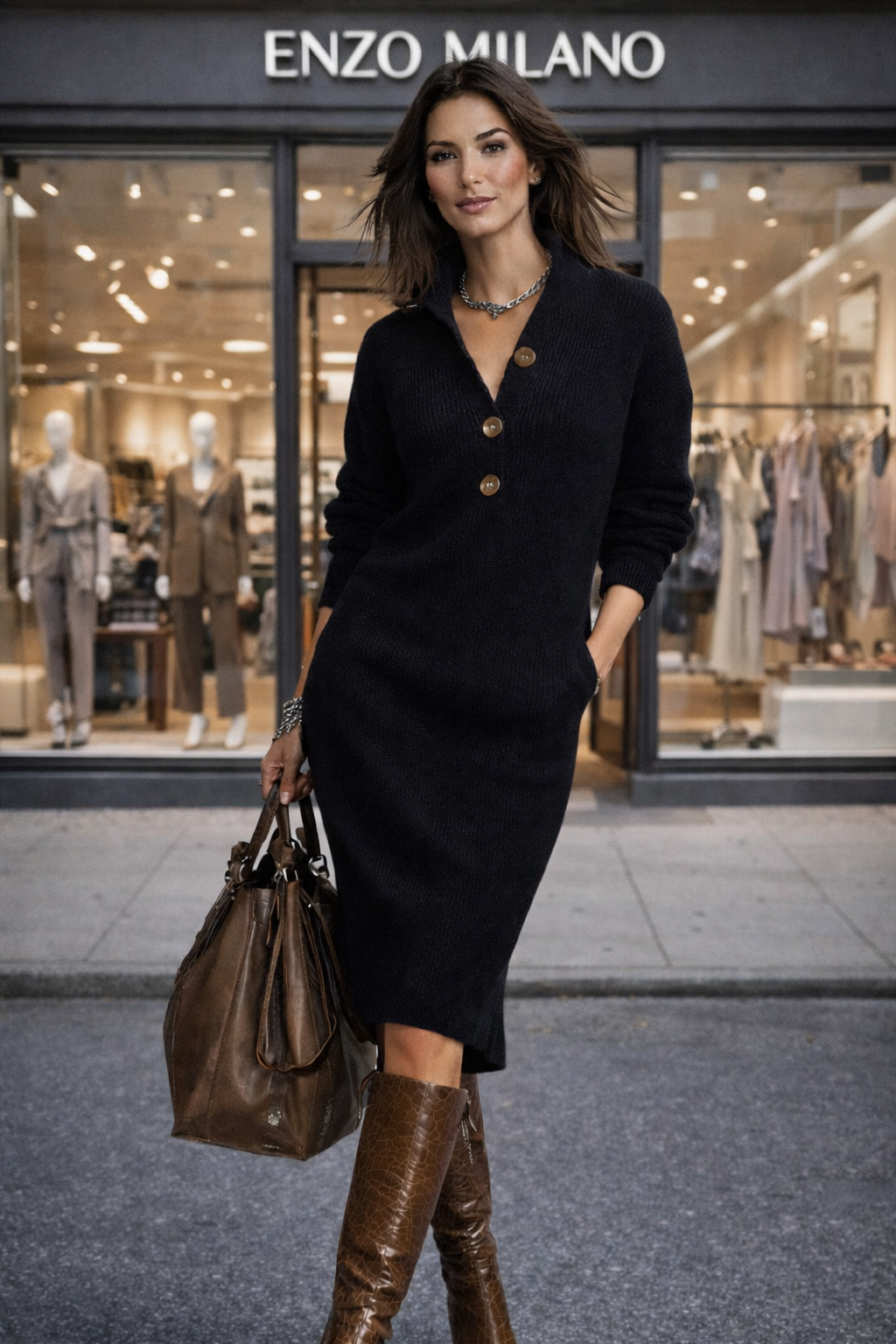 Damaris | Vestido de punto cálido