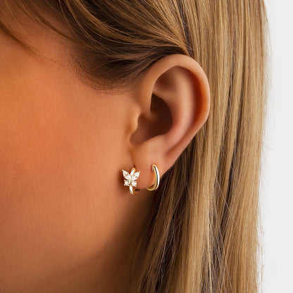 PENDIENTES VALENTINA ROCHE ARO PLATEADO CON CIRCONITAS