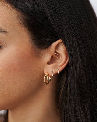 PENDIENTES VALENTINA ROCHE AROS PLATEADOS CON CIRCONITAS