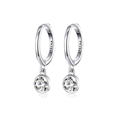 PENDIENTES VALENTINA ROCHE ARO PLATEADO CON COLGANTE DE CIRCONITA