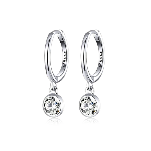 PENDIENTES VALENTINA ROCHE ARO PLATEADO CON COLGANTE DE CIRCONITA